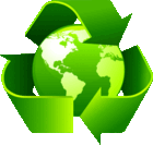 Green Recycling Arrow around the Globe Image