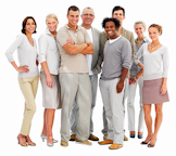 Group of People against a White backdrop